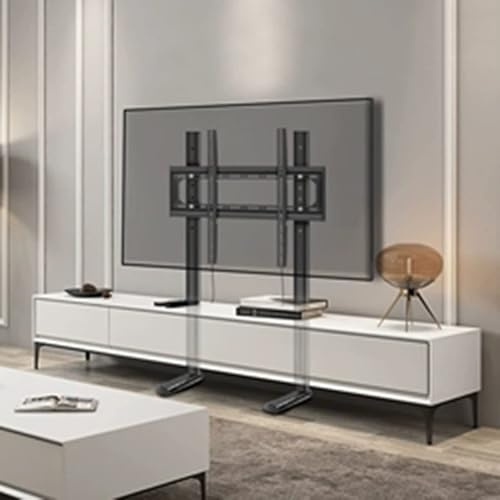 Portable Tv Floor Stand, Suitable For 40-75 Inch Screens, Height-Adjustable Screen Stand, Triple Drop Protection, Cold-Rolled Steel Construction, Can Be Concealed Behind