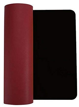 JIAN YA NA - Alfombrilla para ratón de Piel sintética Resistente al Agua, para Escribir, la Oficina y el hogar, Ultrafina de 2 mm, Negro y Rojo, 90 x 45 cm