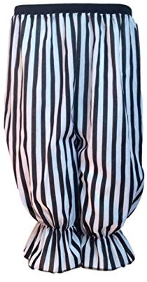 Inspired Costumes Damen/Herren Bloomers – Theater, Kostüm, Panto, Stoffpuppe, Clown, knie- oder wadenlang (Wadenlänge (73,7 cm Länge), schwarz und weiß gestreift)