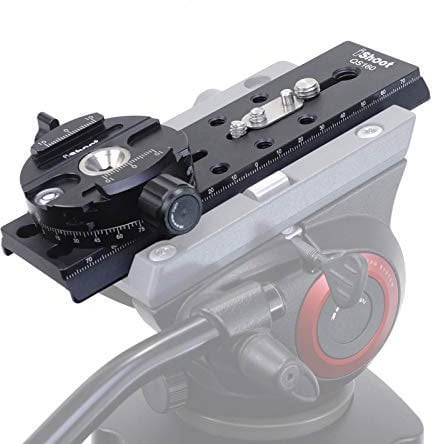 iShoot QS-160QJ58 Quick Release Clamp Adapter Convertor, for Manfrotto 500, 700 series and Sachtler DV 2/8/ 10sb/ 10, ACE XL Series Tripod Fluid Video Hydraulic Head to Arca-Swiss Quick Release Plate