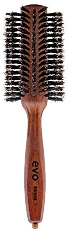 Evo bruce bristle radial brush 28mm I kleine Stylingbürste mit natürlichen Wildschweinborsten I Haarbürste Frauen, Damen und Herren I aus zertifiziertem Holz hergestellt