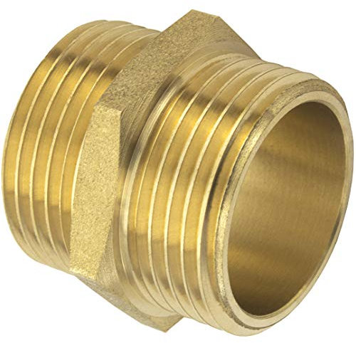 SHYNE Premium 1 Zoll Doppelnippel beidseitiges Außengewinde aus hochwertigem Messing robust und rostfrei - Gewindefitting Übergangsstück (2 Stück)