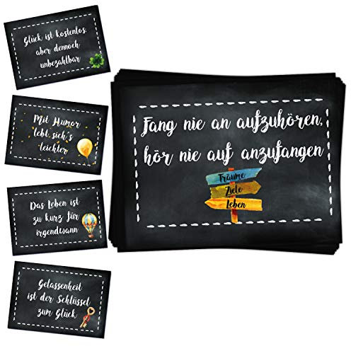 Logbuch-Verlag 25 Sprücheaufkleber Geburtstag Motivation Sprüche positiv Glück 7 x 5 cm Verpackung Geschenk Sticker