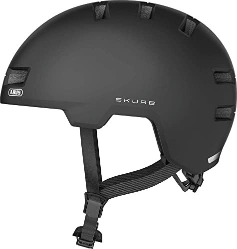 ABUS Stadthelm Skurb - Robuster Fahrradhelm für den Alltag, beim Skaten, BMX-Fahren oder Longboarden - Dunkelgrau Matt, Größe S