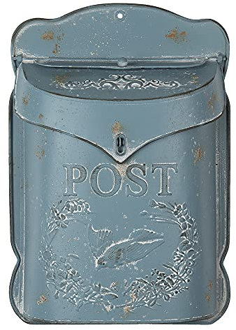 Clayre & Eef Deko-Briefkasten Testa aus Blech im Shabby Chic-Stil