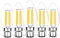 Bonlux B22 LED Candle Bulbs 4W Dimmable Bayonet Cap Candle Filament Bulbs, 40W B22 Halogen Candle Bulb Equivalent Warm White 2700K for Antique Chandeliers Ceiling Light, 5-Pack