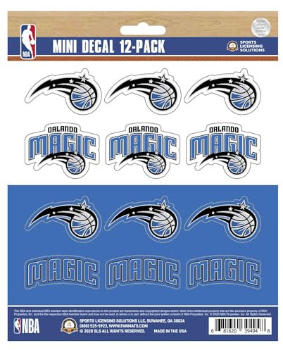 FANMATS 63258 Orlando Magic Mini-Aufkleber-Set, 12 Stück