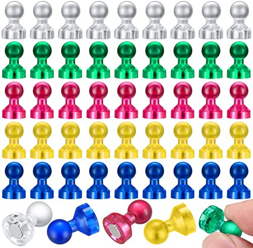 50 Stück Magnete für Magnettafel, bunten Whiteboard Magnete, Magnetperlen Multifunktion für Whiteboards, Tafeln, Kühlschränke - 11x17 mm