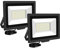 RIGIDON 2x 50W Luci da Esterno, 5000 Lumens Faretto Led, Fari di Sicurezza, Proiettore Led Esterno, Faretti LED Lampada Luce Bianca Freddo 6000K, IP66 Per Giardino Cortile Garage Piazza Officina