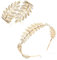 JeryWe Greek Goddess Headband Arm Cuff Bridal Jewelry Set Roman Laurel Leaf Branch Crown Armlet Upper Arm Band Bracelet Adjustable