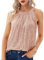 GRACE KARIN Women's Glitter Sequins Tops Shirt Halter Neck Top Slim Fit Sleeveless Camisole Light Pink L
