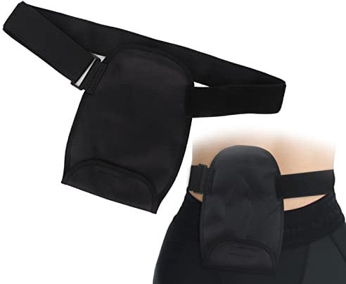 DANLIKT Housses imperméables pour sac de stomie avec bande de fixation élastique réglable pour homme et femme Noir 24 x 18 cm, Noir, Ajustable de 65 a 140 cm