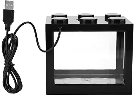 Mini-Aquarium Tropische Aquarien Aquarium Komplettset Mini-Aquarium Kunststoff-Wohnzimmer für das Büro (Schwarz)