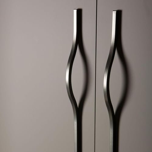 2Piezas Tiradores para Cajones,Negros Aluminio Armario Puerta Tiradores,Muebles de Tiradores con Tornillos Moderno para Muebles de Dormitorio Cocina Manijas de Puertas (length,500mm)