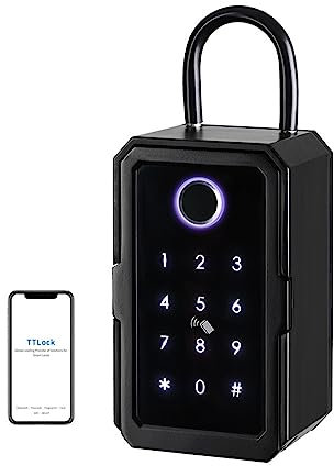 AULYTE Coffre-Fort à clés Tuya Ttlock Empreinte Digitale Bluetooth WiFi boîte à clés numérique App accès à Distance Montage Mural Combinaison sécurité Lockbox (Color : Ttlock app, Size : A)