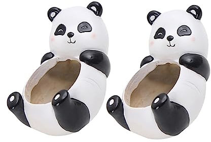 Toddmomy Vase 2st Panda-sukkulenten-blumentopf Schreibtisch Topf Panda Sukkulenten Pflanzer Tier Blumentopf Mini Sukkulenten Container Keramik Tiny Topf Kunstharz Niedlich Büro Schmücken