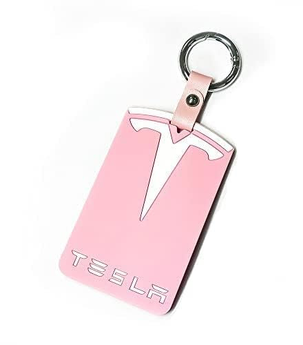 OOzie Porte-clés pour Tesla Model 3 et Tesla Model Y,Couvercle de Boîtier de Clé de Voiture Porte-Cartes Couvercle de Boîtier de Clé Étui de Carte Étui de Protection Protection de Porte-clés,Pink
