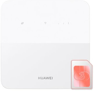 Huawei B320 White, 4G + CAT 4 LTE Low-Cost Mobile WIFI Router, 195Mbps WIFI N 300Mbps, Ethernet + External Antenna Port, Includes Pre-Loaded 24GB Data SIM by Three…