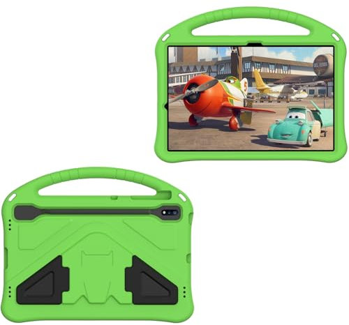 Schutzhülle Kinderhülle kompatibel mit Samsung Galaxy Tab S9 Fe Plus Tablet-Hülle 12,4 Zoll (2023) SM-X610/SM-X616 Tab S9 Fe 5G x616B Tablet-Hülle, sturzsicher, stoßfest, schützender Griff, Ständer Hü