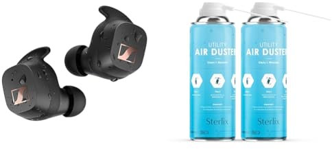 Sennheiser SPORT True Wireless Earbuds - Bluetooth In-Ear Headphones for Active Lifestyles & Sterlix Air Duster Can Compressed Air Spray Can Dust Cleaner PC, Keyboard