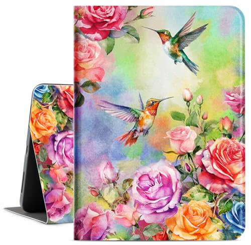 Lokigo Hülle für iPad Air 11 Zoll M2 2024, iPad Air 5. Generation Hülle (2022) / iPad Air 4. Generation Hülle (2020) 10,9 Zoll, Schutzhülle für iPad Air 6./5./4. Generation, Kolibri Floral