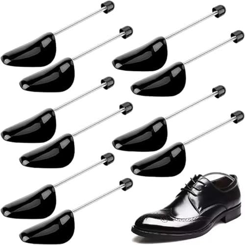 5 pares de Hormas para zapatos hombre, Tallas 38-48, Hormas para ensanchar zapatos y zapatillas para hombres y mujeres, Muelle Estiradores de Zapatos y zapatillas, Forma para zapatos hombre, Negro