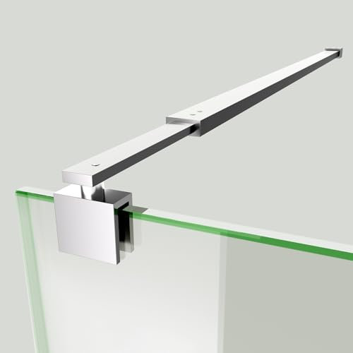 S'AFIELINA Shower Screen Support Bar, 700mm to 1200mm Stainless Steel Adjustable Support Bar for Wet Room Shower Enclosures, Bath Panel, Fits 8-10mm Glass Shower Door