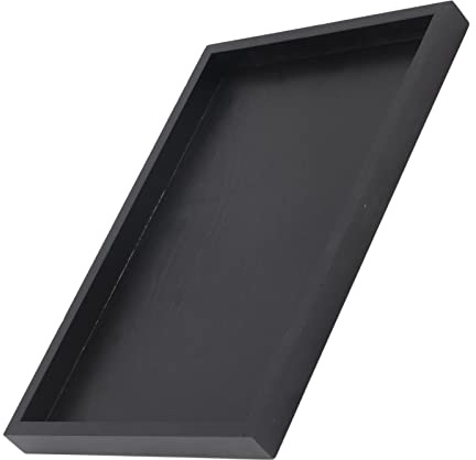 Culnflun Bandeja de té rectangular de madera negra, 22 x 12 x 2 cm, 25 x 18 x 2 cm, 30 x 20 x 2 cm, bandeja rectangular de madera maciza para té y café, adecuada para restaurantes y hogares (22 x 12 x
