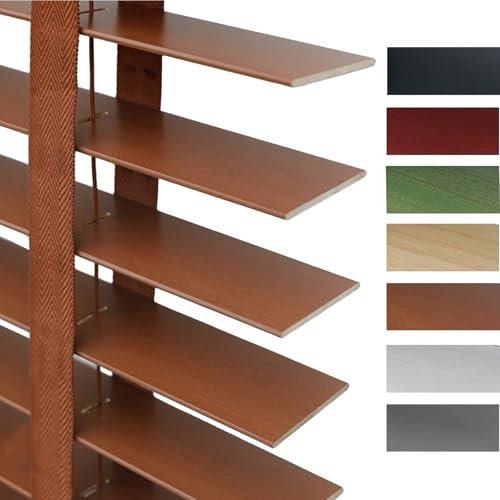 Holzjalousie Jalousien 30cm 45cm 60cm 75cm 90cm 100cm 105cm 120cm 135cm 150cm 160cm Sichtschutz Sonnenschutz Verdunkelungs Horizontale Fenster Jalousien(Gelb)