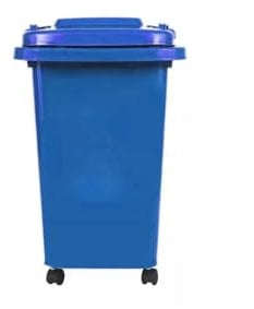 BURAKH Recycling Wheelie Bin Dustbin Rubbish Waste Trash Kitchen Home Office 30L 50L | Indoor Outdoor Rubbish Waste with Wheels | Recycling Food Dustbin Outdoor Wheelie Bin Green/Red (Blue, 50 Litre)