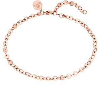 Purelei® Pure Fußkettchen Damen – Edelstahl vergoldet/rosévergoldet/silber – Verstellbar 21-25 cm – Filigranes Design mit glänzenden Plättchen - Fusskette für Damen - wasserfest (Rosegold)