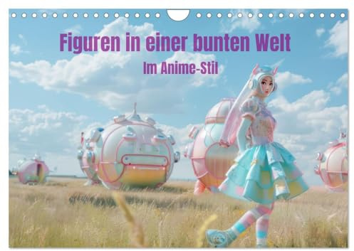 Figuren in einer bunten Welt - Im Anime-Stil (Wandkalender 2026 DIN A4 quer), CALVENDO Monatskalender: Animewelt in zarten Farben (CALVENDO Spass)