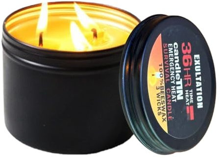 Lange Brenndauer Kerzen | Duftfreie Kerzen Im Glas Mit Deckel - 36 Stunden Brenndauer, 3-Docht-Lampe, Lichtquelle Für Angeln, Camping, Überlebensvorsorge & Wohnkultur