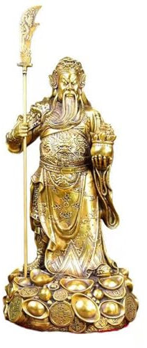 Pevfeciy Guan Gong Statue Messing Skulptur Gott des Krieges Guan Yu Heimdekoration Gott der Reichtumstatue Feng Shui Dekoration,50cm