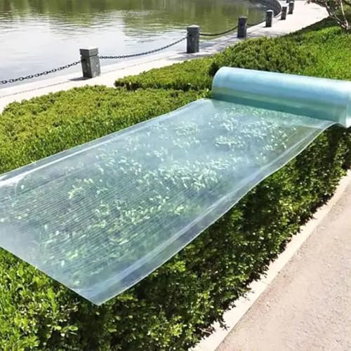 GQZJY Rouleau de toiture en Polycarbonate imperméable de 1 mètre de Large résistant aux UV Film Transparent pour Serre Panneaux isolants revêtement de Toit Facile à découper (Size:1m*2m)