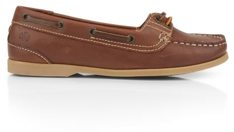 Catesby England Women's Pixie Leather Boat Shoes | Premium leather upper, breathable lining, moc toe stitching, grip rubber outsole. For sailing, coastal walks, summer