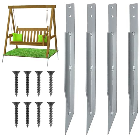 Zaunpfostenanker, Erdspieß, Schaukelbefestigungen, Metall, strapazierfähig, Bodenanker, Schaukel-Set, für Kinder, Holzspielhaus