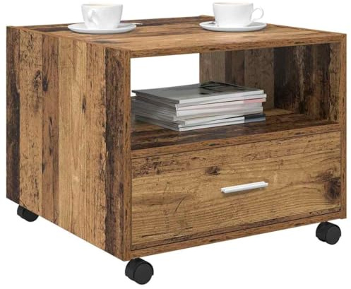 vidaXL Coffee Table Old Wood 55 x 55 x 45cm Engineered Wood, Stylish Surface, Modern Coffee Table, Elegant Home, Contemporary, Durable Living Room Furniture, Compact