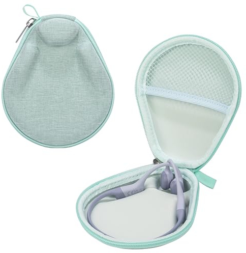 Ginsco Universal Bone Conduction Headphones Case Compatible with SHOKZ New OpenRun Pro 2/Pro 2 Mini/OpenRun/OpenSwim Open-Ear Sport Headphones, Compatible with CXK/BAICLUD/MRYTKY (Green)