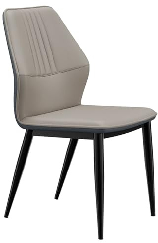 Natliedop Esszimmerstühle, moderner Küchenstuhl mit Lederpolsterung und Rückenlehne und Metallbeinen, Leder-Akzentstuhl für Büro-Seitenstühle mit weichem Kissen für Hotelrestaurants (hel