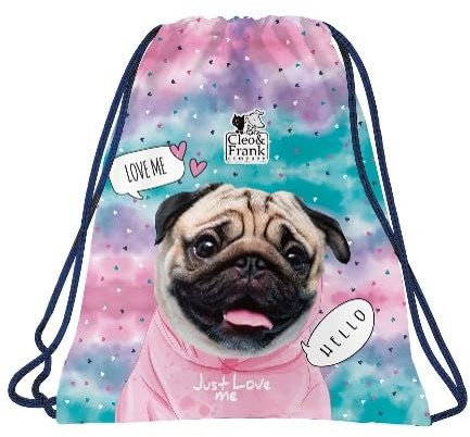 Goldkids - Kordelzugbeutel - Kordelzug Turnbeutel String Schwimmbeutel Kordelzug, Rucksack Streifen für Fitnessstudio Schwimmen Schuhbeutel - Hund Motiv - 42.5 x 35 cm