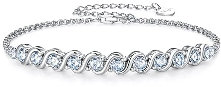 UNIQAL Germany | Moissanit Armband Damen 925 Sterlingsilber 1,21–4,95 g, 0,02–3,00 Karat, D Farbe VVS1, verstellbar, mit GRA Zertifikat, Diamantoptik