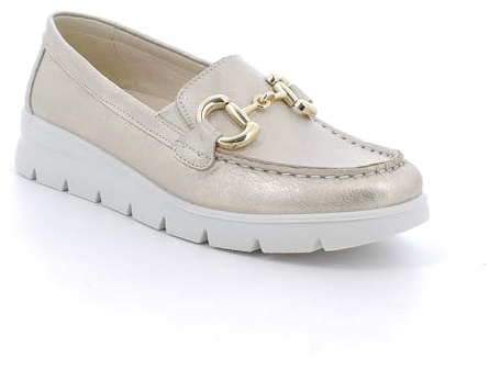 ENVAL SOFT 1250122 Damen-Mokassin mit Keilabsatz, beige, 38 EU