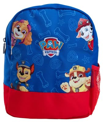 Trust Vymo PAW Patrol Kinderrucksack Jungen, Chase Marshall Skye Rubble | Tablet-Fach und Flasche Seitentasche, 6L Rucksack für Kindergarten Freizeit und Reisen, Blau