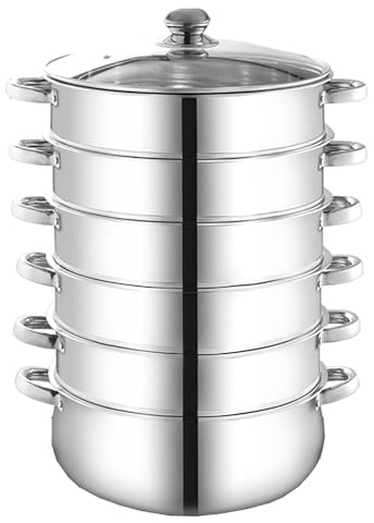 SaryEdge 430 Stainless Steel Steamer Pot With Visual Lid, Thickened Composite Bottom, Multi-Size Soup And Hot Pot Cooker,40Cm,40Cm