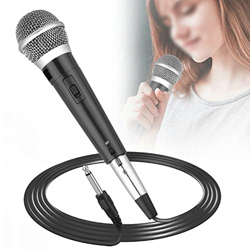 Pretfy YS-226 Micrófono Dinámico Unidireccional para KTV y DVD con Amplia Respuesta de Frecuencia para Voz e Instrumentos - Construcción Robusta de Plástico y Metal 1 Unidad