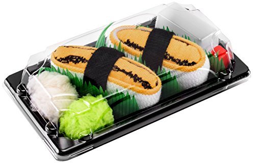 Rainbow Socks - Woman Man Sushi Socks Box Octopus Violet - 1 Pair