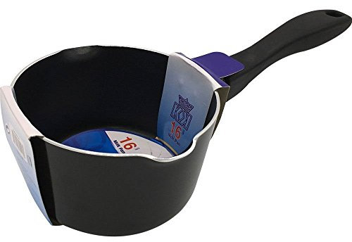 Induction Hobs Non Stick Milkpan Saucepan Tea Coffee Egg Boiling Pot with Long Handle and Double Pouring Lips (16cm)