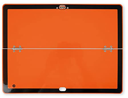 ADR Gefahrgutwarntafel Stahlblech horizontal klappbar mittigem Drehwirbel reflektierend 400x300 mm orange