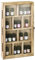 Ikee Design Vitrine aus Holz mit aufklappbarer und klarer Tischplatte aus gehärtetem Glas, Wandmontage, 10 Fächer, Aufbewahrungsbox für Minifiguren, Sammlungen, ätherische Öle, Eichenfarbe